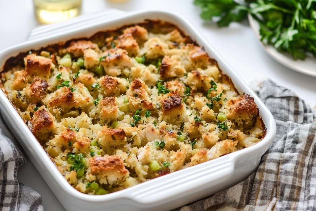 4-Ingredient Chicken and Stuffing Casserole