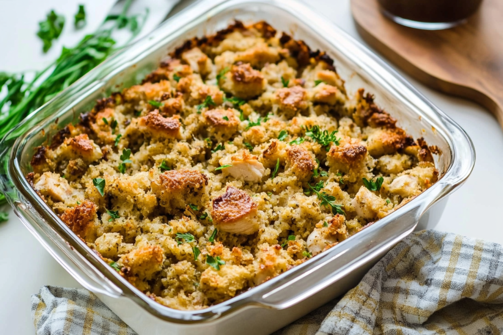 4-Ingredient Chicken and Stuffing Casserole