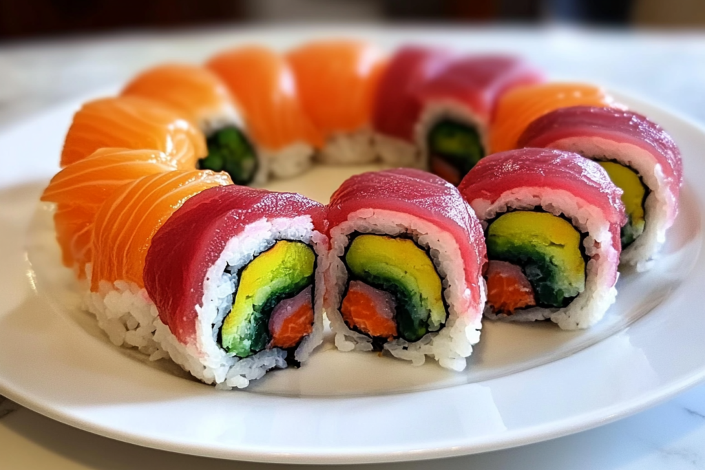 Rainbow Roll Sushi