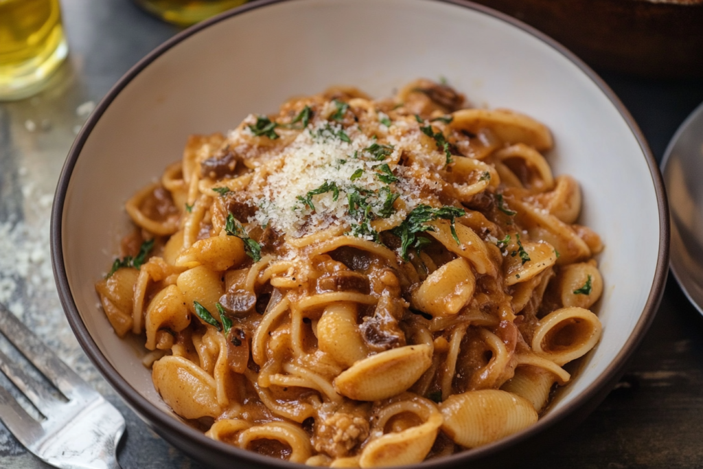 french onion pasta
